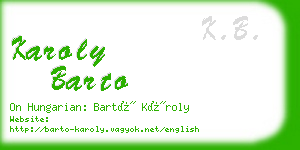 karoly barto business card